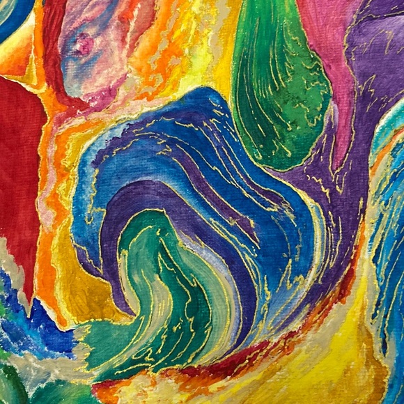 Original Acrylic Painting w/Gold Pen Called
"Meditation" 🎉 NWOT 🎉 - Picture 6 of 7